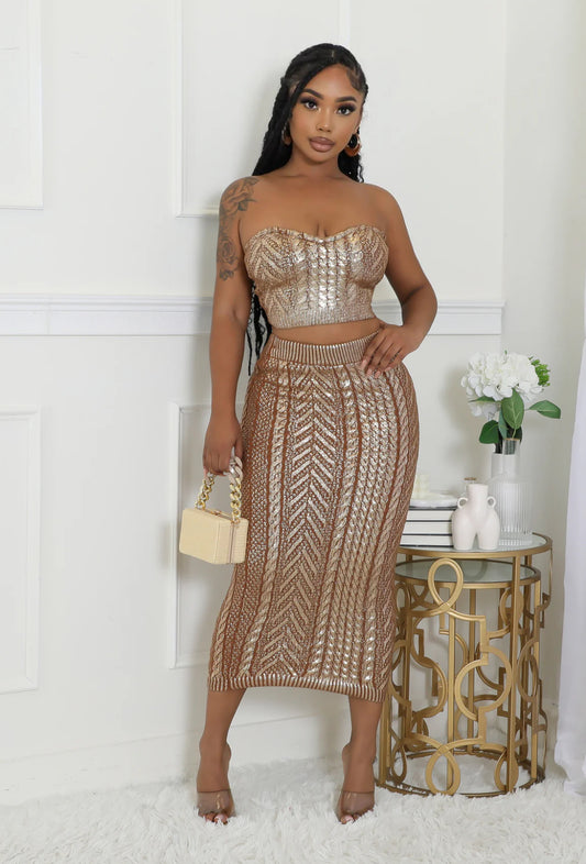 Stay Golden Skirt Set