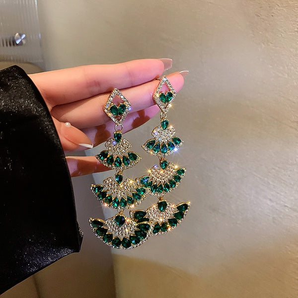 Emerald Dynasty Earrings - Gold