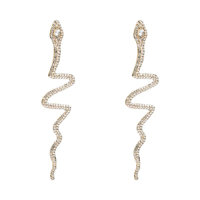 Queen Serpentine Drop Earrings - Gold - Empress Couture Boutique