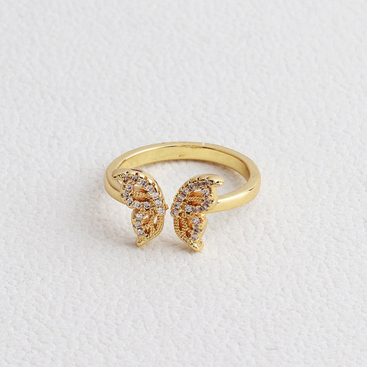 Butterfly Love Adjustable Ring - Gold