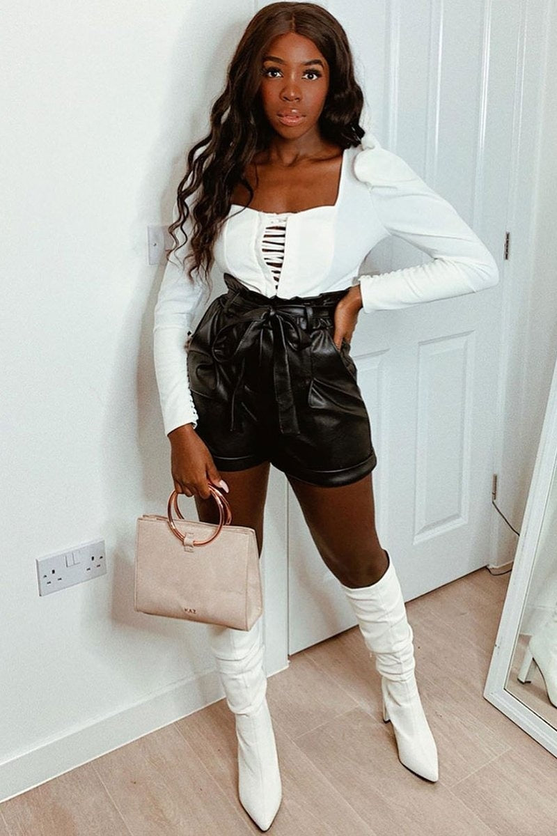 Get Into It PU Leather Shorts